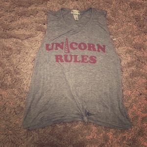 unicorn rules muscle t-shirt!